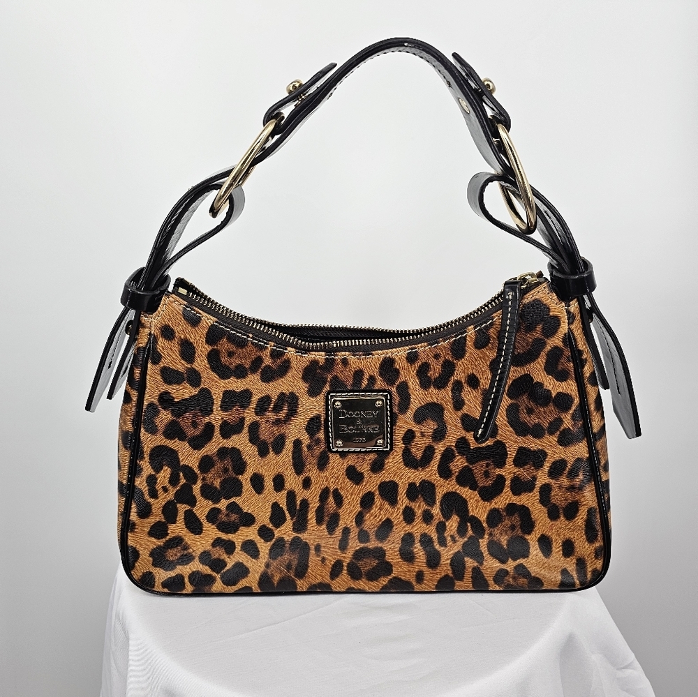 Dooney & Bourke Leopard Print Hobo Shoulder Handbag Purse